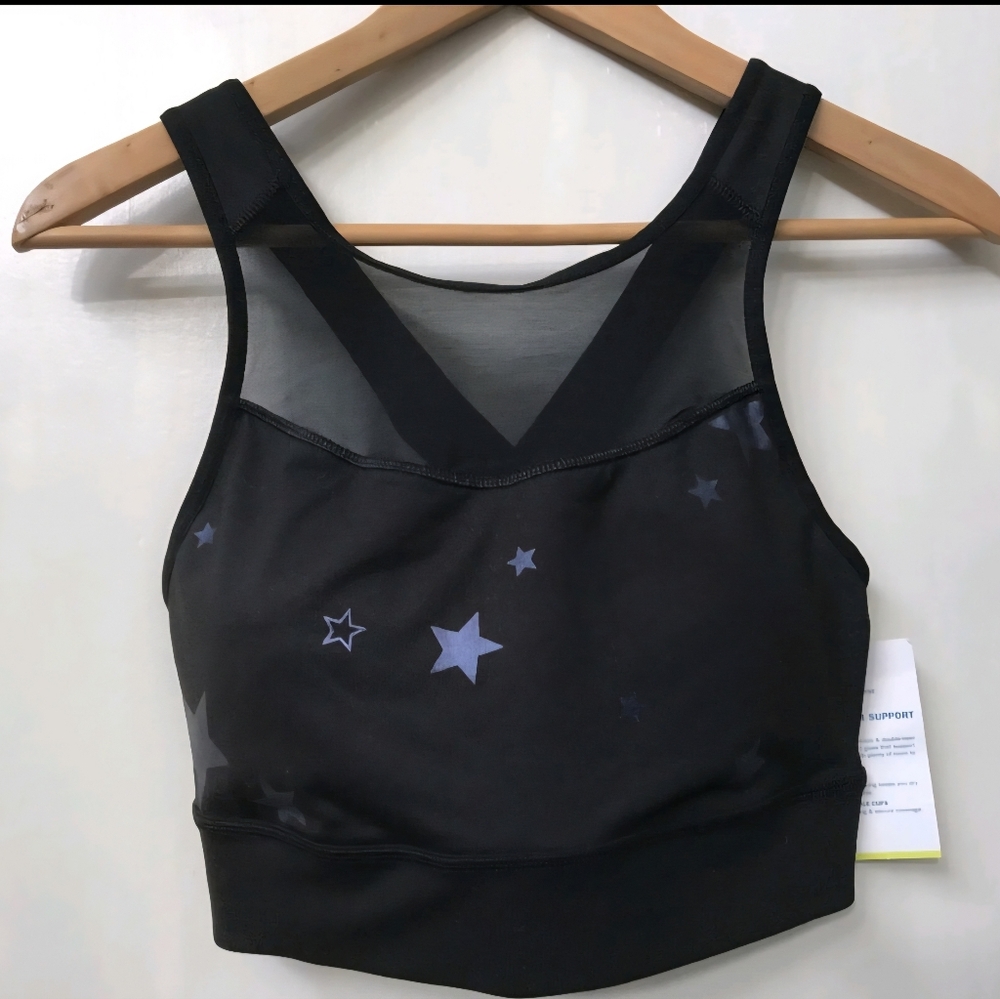 Old Navy Medium Support Sports Bra Large Black Blue